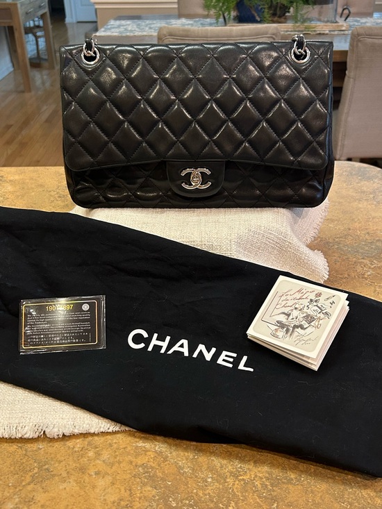 CHANEL Handbags - CHANEL Iconic Classic Double Flap Quilted Lambskin Bag